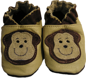 Tan shoe with two tone monkeys